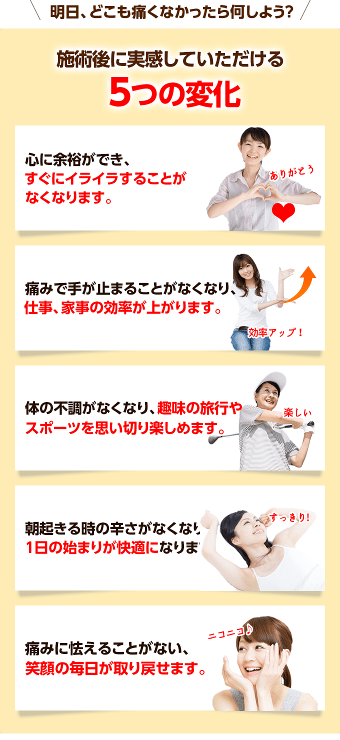 大阪府堺市_テアシス堺鳳整体院_５つの変化